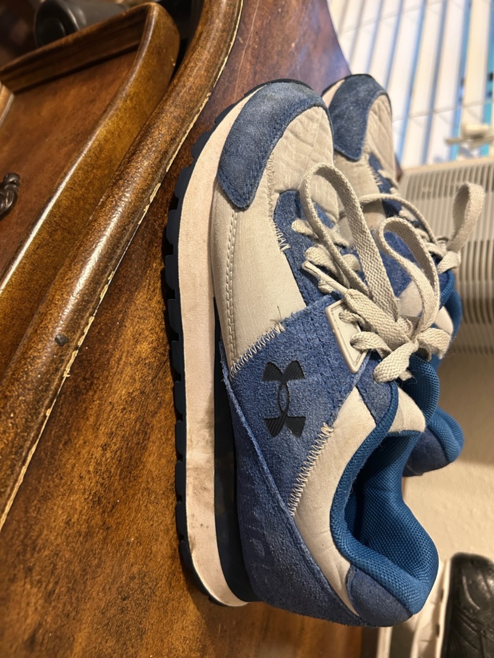 Under Armour Kids Blue and White Sneakers